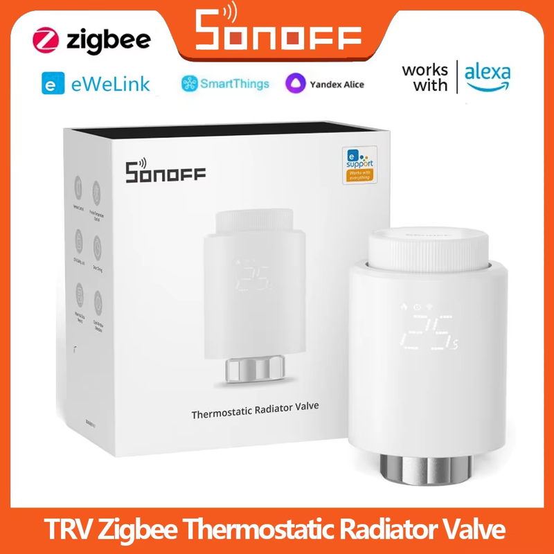 Smart TRV Zigbee Thermostatic Radiator Valve TRVZB Home Heating Temperature Ewel