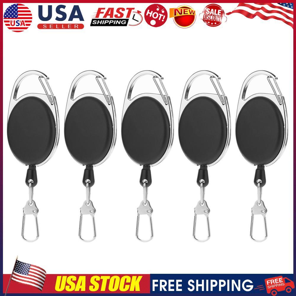 Retractable Key Chain Reel Badge Holder Fly Fishing Retractor Anti Theft Keyring