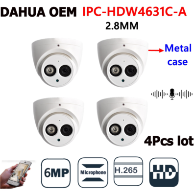 CCTV Cameras Network Mic 6MP 2.8mm IPC 4631 IR POE IP Camera