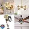 Akahttbn Ceiling Fan Light Switch Zing Ear ZE-109 Two-Wire With Pull Cords for Fans, Lamps and Wall Lights - Pull Chain Control Replacement On-Off, 2 Pcs Bronze