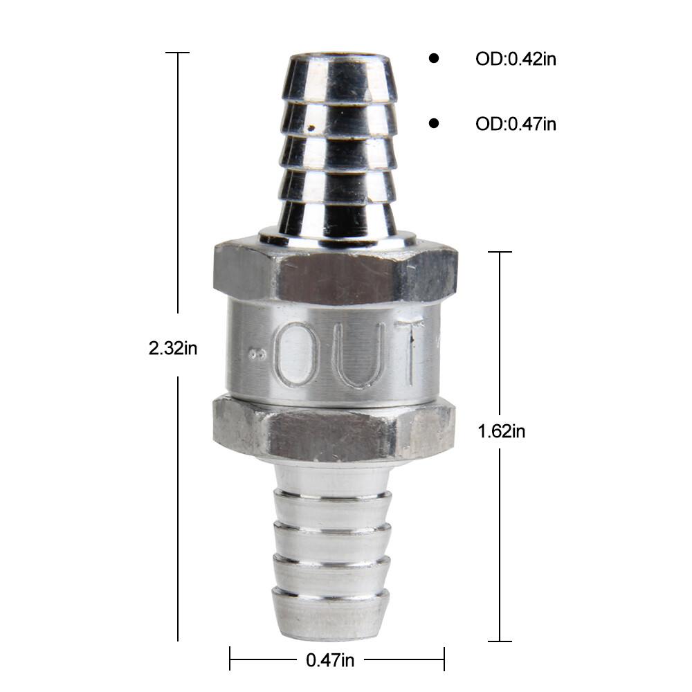 Sourcing Map 12mm (1/2") Fuel Check Valve, Non-Return One Way Check Valve, Aluminum Alloy Control Accessories For Petrol, Diesel, Gas, Oil, Air, Water, Blue