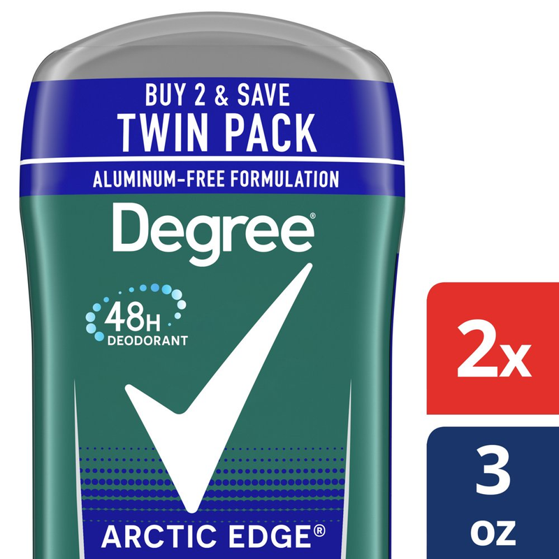 Degree Men Deodorant for Odor Arctic Edge 48 Hour Protection 3 Oz 2 Count