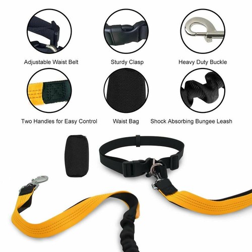 Dog Hands-Free Leash with Waist Bag for Hiking Walking Running Pet Dog Leash a04