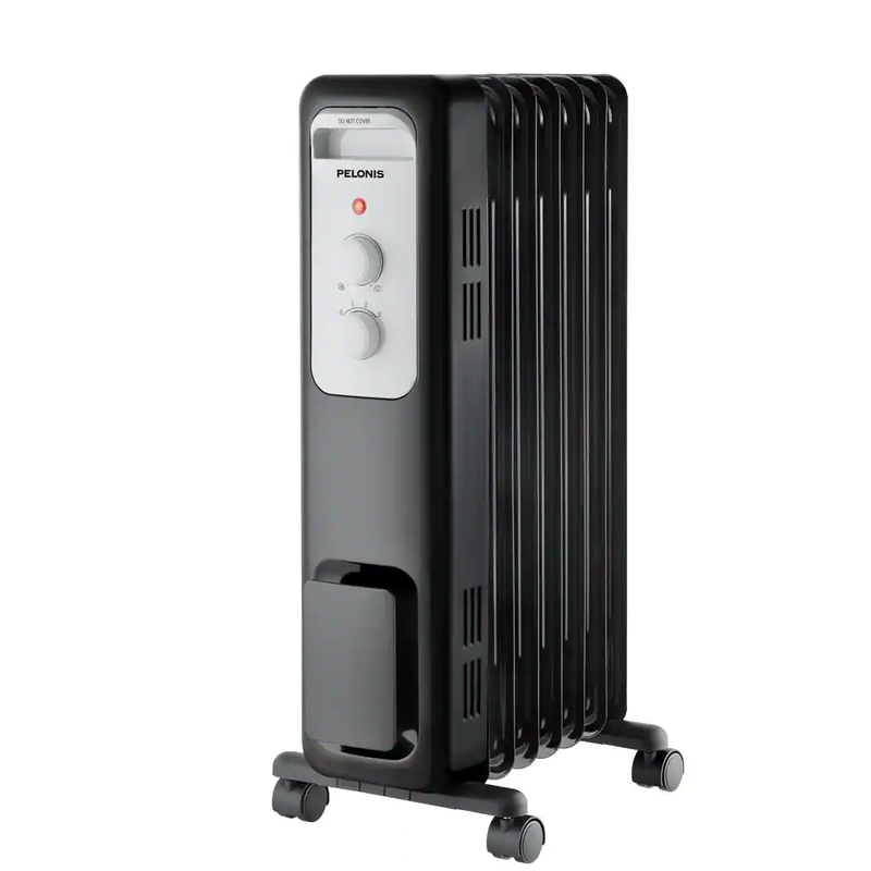 1,500-watt oil-filled radiant electric space heater with thermostat