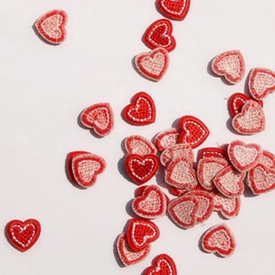CENPEK 20 toppe termoadesive a forma di cuore mini toppe ricamate a forma di 