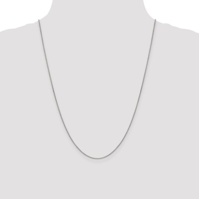 Pre-owned Superdealsforeverything Real 14kt White Gold .9mm Box Chain; 24 Inch; Lobster Clasp