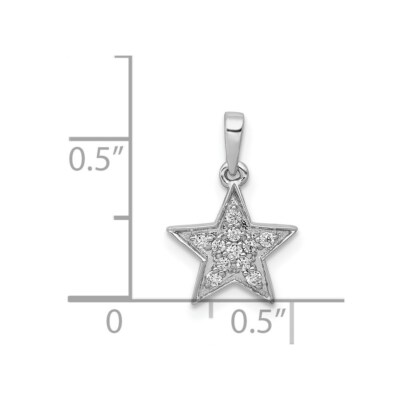 Pre-owned Superdealsforeverything Real 14kt White Gold 1/10ct. Diamond Star Pendant