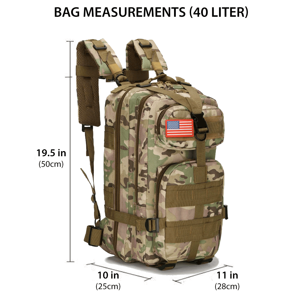 Military Tactical Backpack Daypack Bug Out Bag for Hiking Camping School Travel