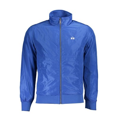 Pre-owned La Martina Chic Blue Embroidered Jacket With Sleek Zip Closure
