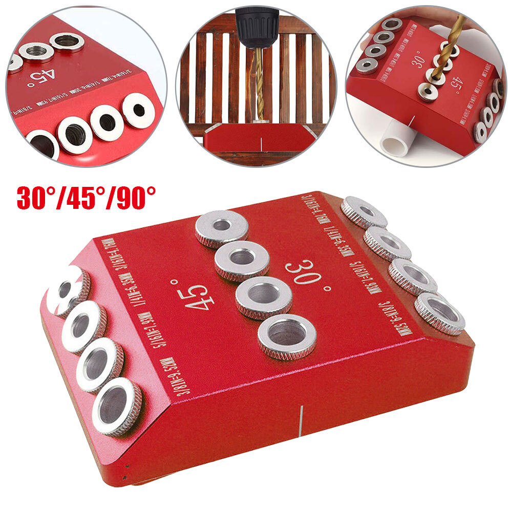 30/45/90 Degree Woodworking Pocket Hole Jig Drill Guide CNC Hole Puncher
