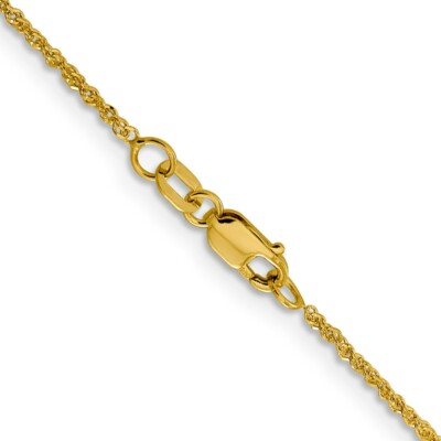 Pre-owned Skyjewelers Real 14kt Yellow Gold 1.3mm Sparkle Singapore Chain; 18 Inch; Lobster Clasp