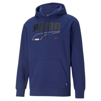 

Мужская синяя повседневная верхняя одежда Puma Rebel Graphic Pullover Hoodie 585743-84, Синий