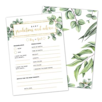 Baby Predictions and Advice Cards - Set of 50 Double-Sided Baby Prediction Ca...