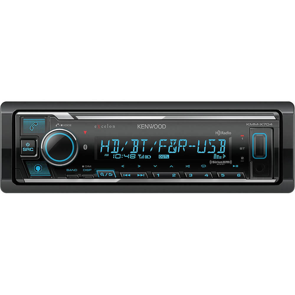 Kenwood KMMX704 Bluetooth Car Stereo Receiver AMFM Radio Audio System Single DIN