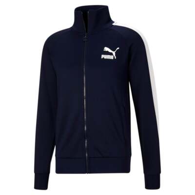 Puma Iconic T7 Full Zip Track Jacket Мужская синяя повседневная спортивная верхняя одежда 5894230