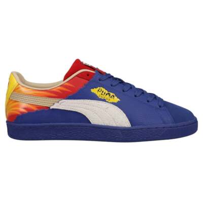 

Мужские синие кроссовки Puma Suede Layers Firecracker Lace Up Повседневная обувь 382966-01, Синий, Puma Suede Layers Firecracker Lace Up
