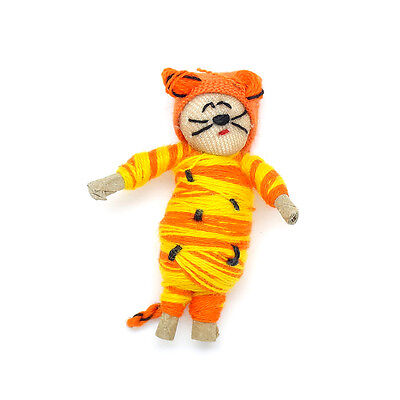 *SPECIAL* One (1) piece Guatemalan Orange & Yellow Cat Wish Doll / Worry Doll