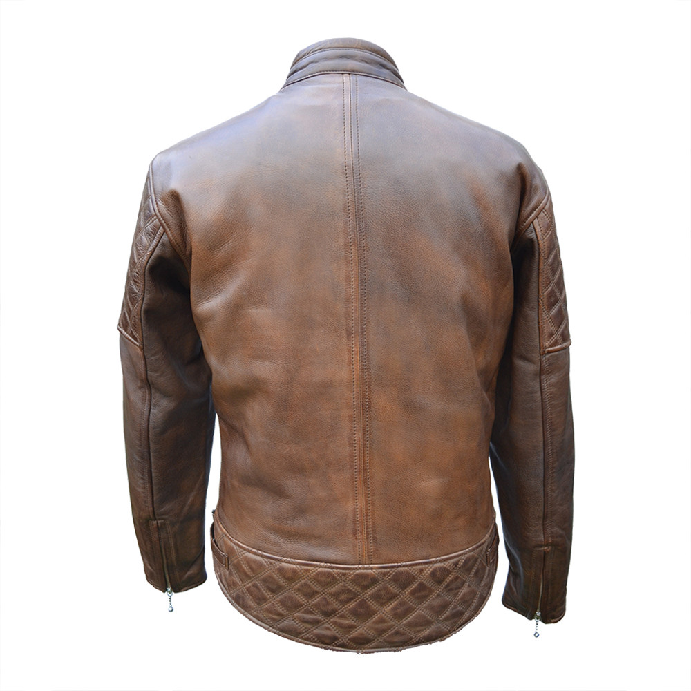 armoured leather motorcycle jacket