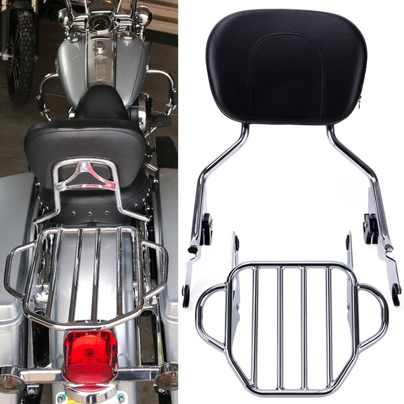 Sissybar + Gepäckträger Set Für Harley Davidson Road King Special 2017-2024 – Schwarz, Mit 4-Punkt-Montage, Abnehmbar