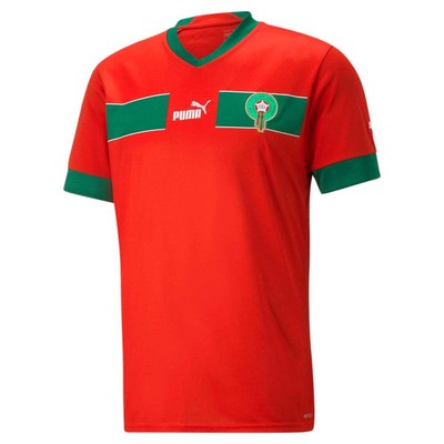 

Puma Марокко Home 2223 Реплика V-образным вырезом с коротким рукавом футбольного джерси мужского размера, Красный, Puma Morocco Home 2223 Replica V Neck Short Sleeve Soccer Jersey