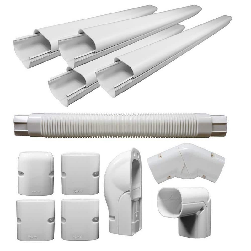 PVC Line Cover Set Mini Split Parts Air Con Heat Pumps Accessories 4 X 3 Inch