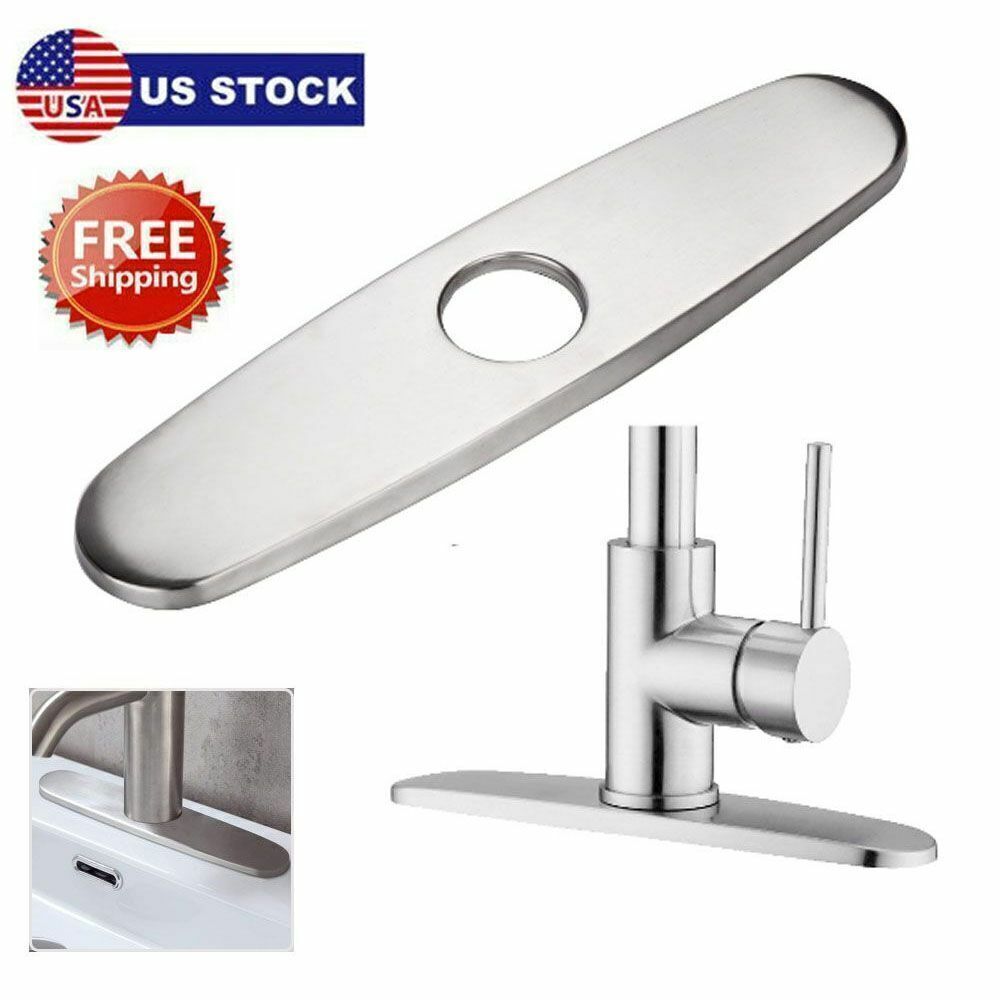 10in Kitchen Faucet Plate Sink Hole Cover Deck Plate Escutcheon Brushed Nicke