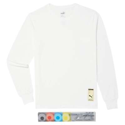 

Puma X You Screen Print Kit Футболка с круглым вырезом и длинным рукавом Мужские белые повседневные топы, Белый, Puma X You Screen Print Kit Crew Neck Long Sleeve T-Shirt