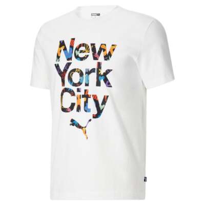 

Puma Nyc City Pattern Круглый вырез с коротким рукавом Мужские белые повседневные топы 6788, Белый, Puma Nyc City Pattern Crew Neck Short Sleeve T-Shirt