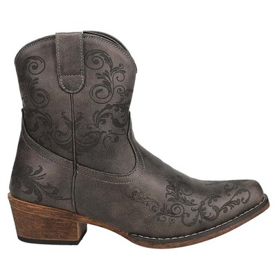 

Женские серые повседневные ботинки Roper Short Stuff с вышивкой и круглым носком Roper Boots 09, Grey, Roper Short Stuff Embroidery Round Toe Roper Booties