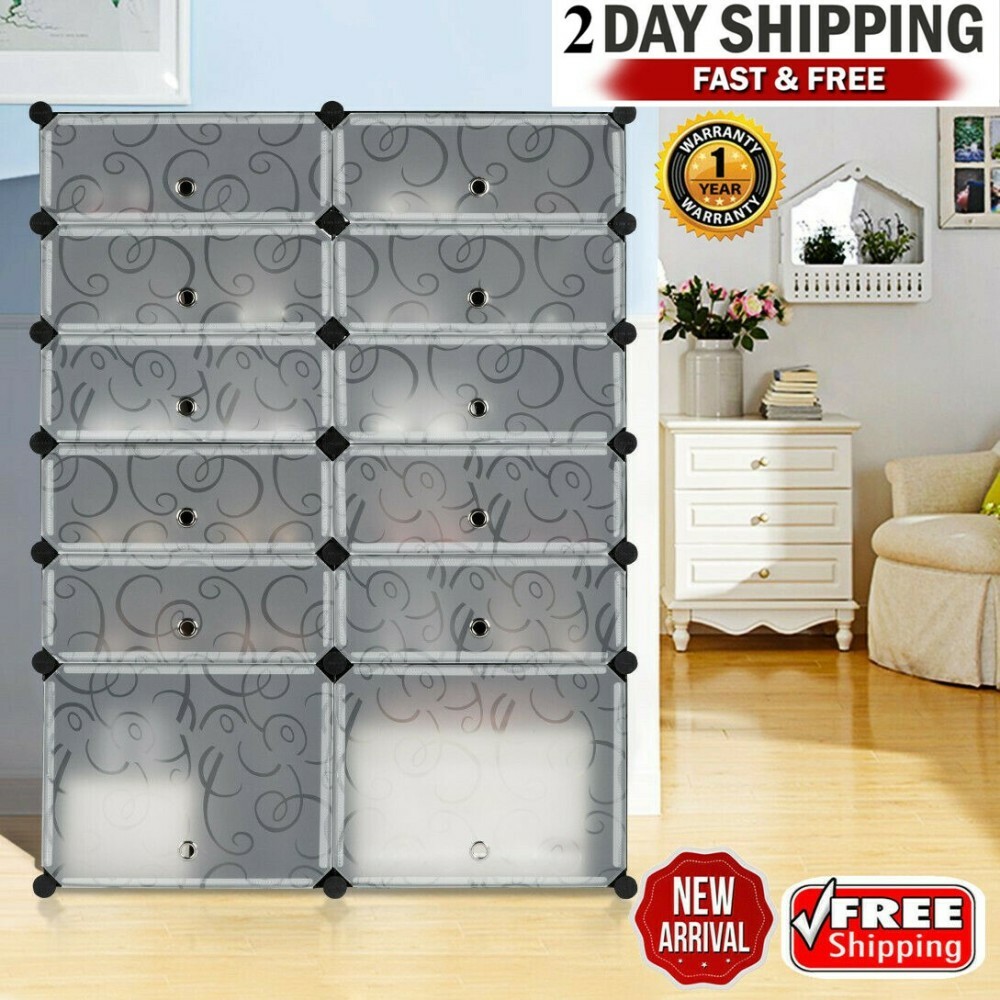 Shoe Rack 12 Cube Diy Plastic Shoe Cabinet Storage Multi Use