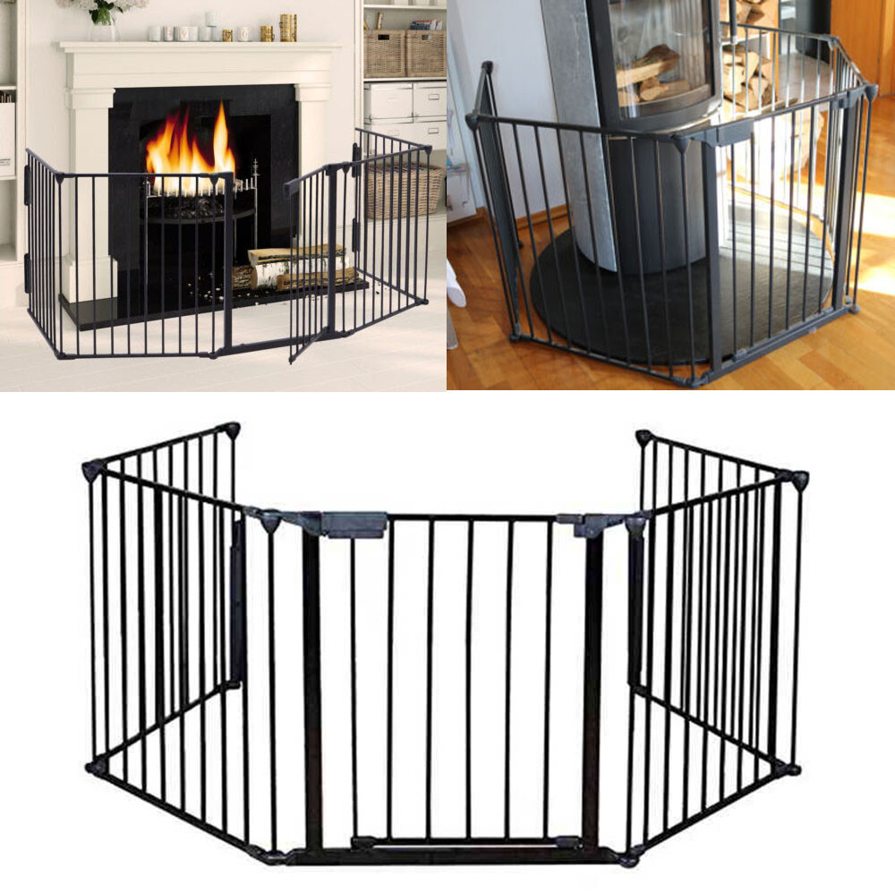 Fireplace Fence Hearth Baby Safety Metal Fire Gate Pet Dog Cat
