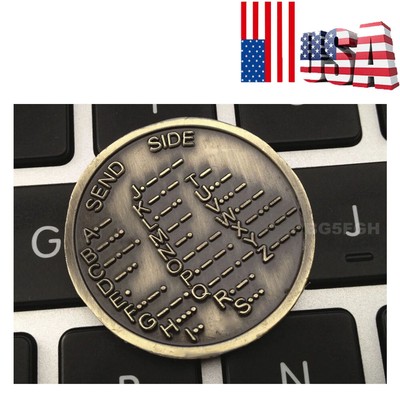 Bronze CW Morse Code Decoder Chart Medal Coin Commemorative Coin Gift Prize HOT