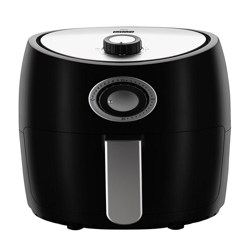 1000 Watts 2.1 Quart Black Oilless Cooker Oven
