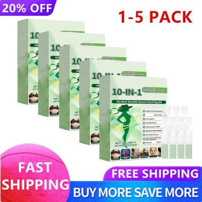 10-in-1 Herbal Health Boost Oral Liquid - Weight Loss & Energy Liver Support ,