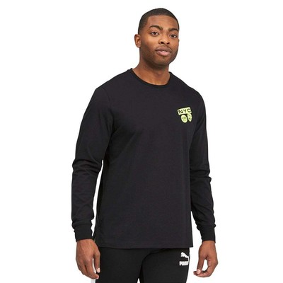 

Puma Nyc Crew Neck Футболка с длинным рукавом Мужские повседневные топы размера  586433-01, Черный, Puma Nyc Crew Neck Long Sleeve T-Shirt