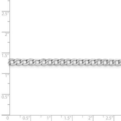 Pre-owned Superdealsforeverything Real 14kt White Gold 4.3mm Semi-solid Curb Link Chain Chain Bracelet; 8 Inch