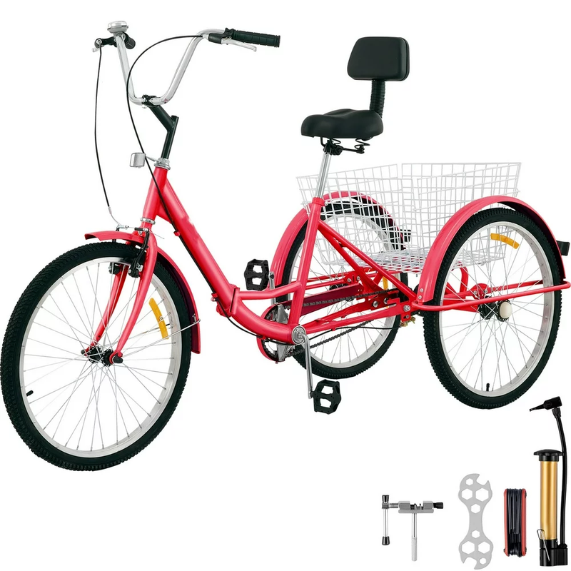 Adult Foldable Tricycle Bike Cruiser Trike Bikes 24 26 Inch 
