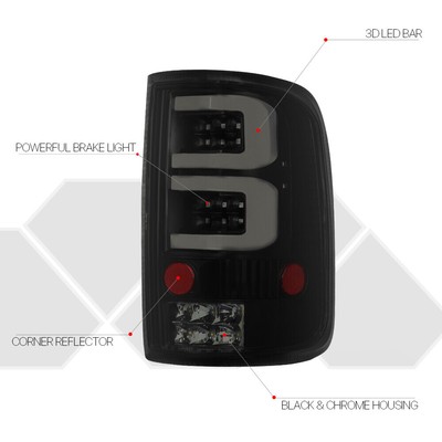 Black/Smoked*TRON LED BAR*3D Neon Tube Tail Light Lamp for 04-08 Ford F150/Lobo