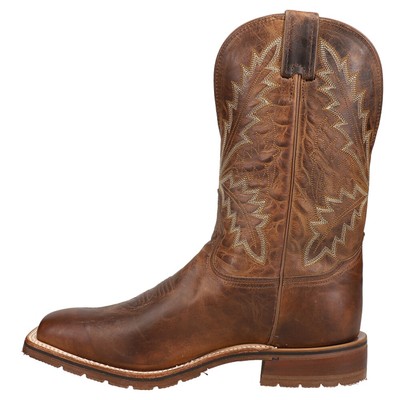 Pre-owned Tony Lama Bowie Square Toe Cowboy Mens Brown Casual Boots Xt5104