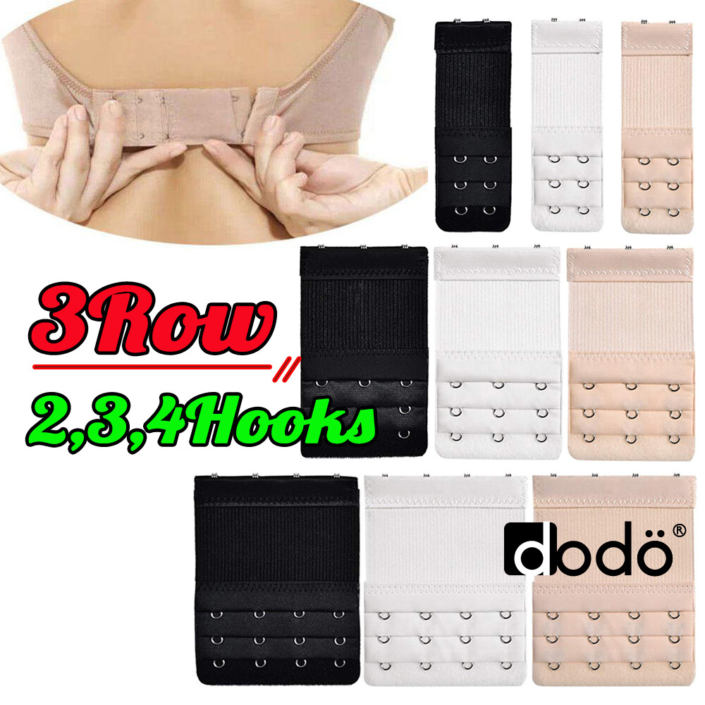 Women Ladies Bra Extender Extension 3ROW 2,3,4Hook Bra Strap Strapless