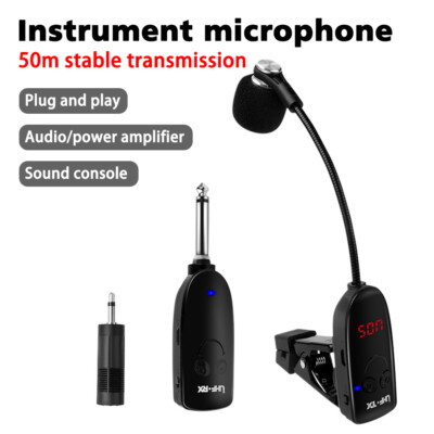 UHF Wireless Professional Instrument Microphone System for Saxophone Trumpet US