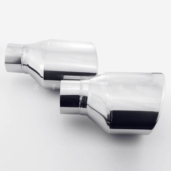 Picture 6 of Pair Audi RS Look Slant Oval Rolled 2.5" In Exhaust Tips for A3 A5 A7 S3 S5 S6