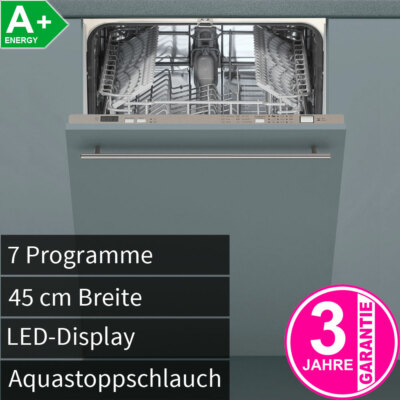 45 cm vollintegrierter Geschirrspüler Spülmaschine Geschirrspülmaschine Aquastop