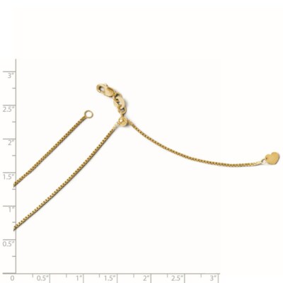 Pre-owned Superdealsforeverything Real 14kt Yellow Gold Adjustable .9mm Box Chain; 30 Inch; Lobster Clasp