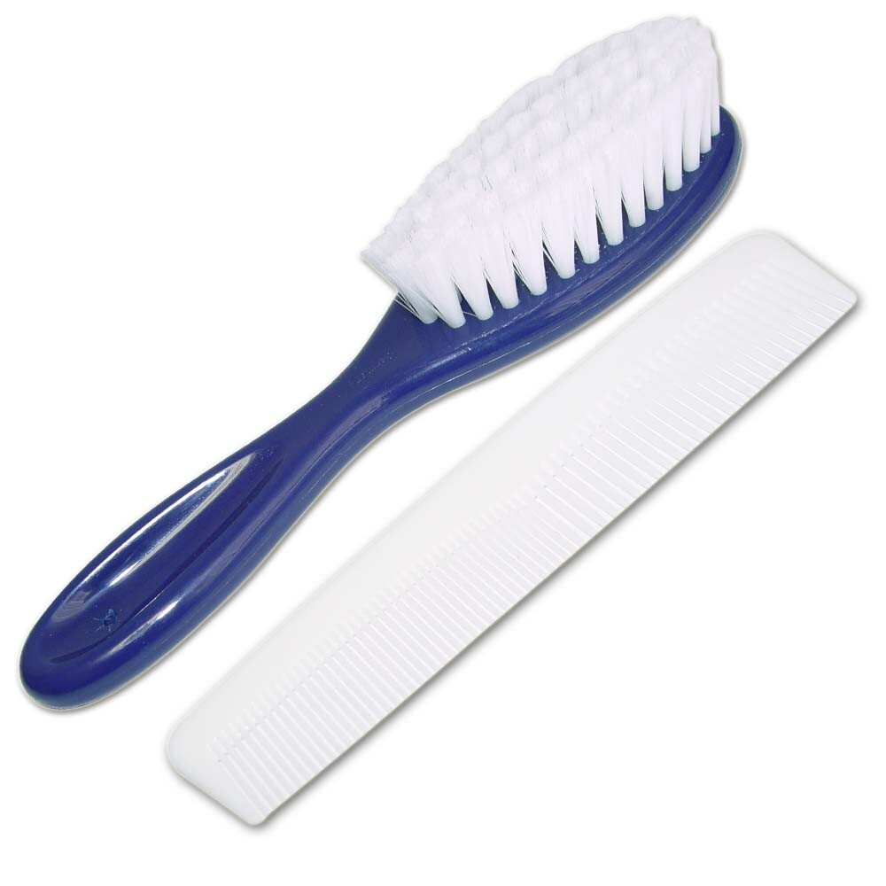 Dr. Junghans Babybürste Haarbürste blau und Kamm weiss im Set