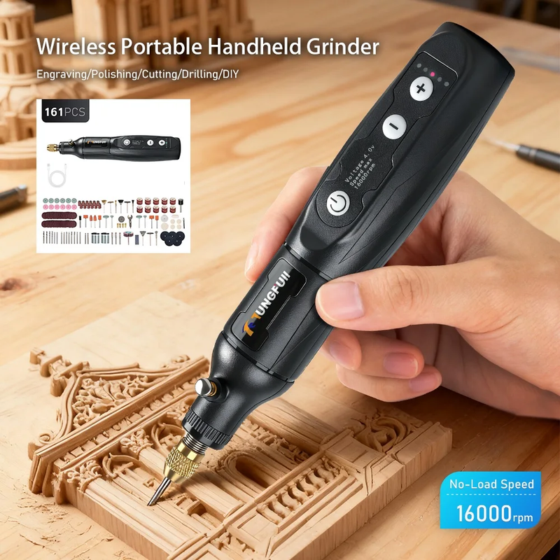 Cordless Mini Rotary Tool Handheld Drill USB Rechargeable Engraver Mill for Engr