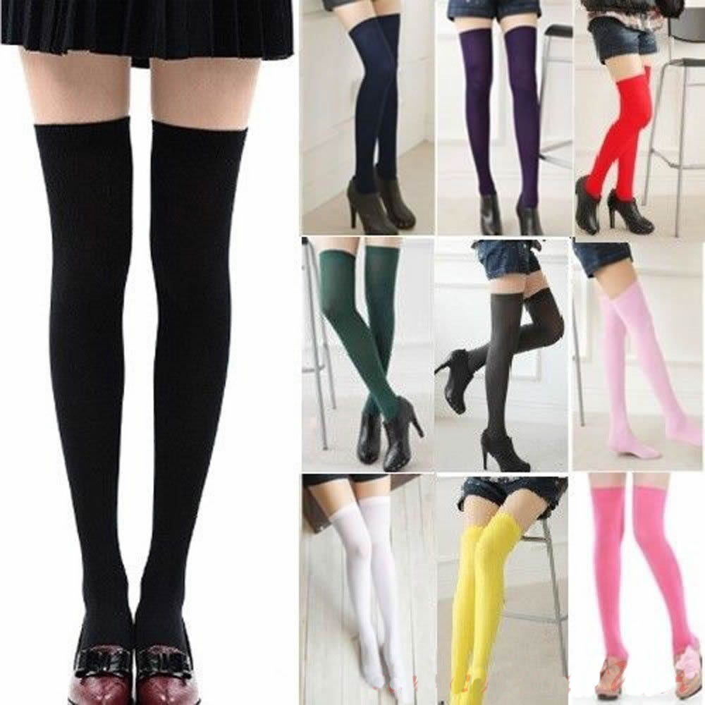 Women Cable Knit Extra Long Boot Socks Over Knee Thigh High School Girl Stocking