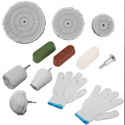 Chrom-Alu Felgen Polierset Polierscheibe Politur Polierköpfe Polierpaste NUE 11X