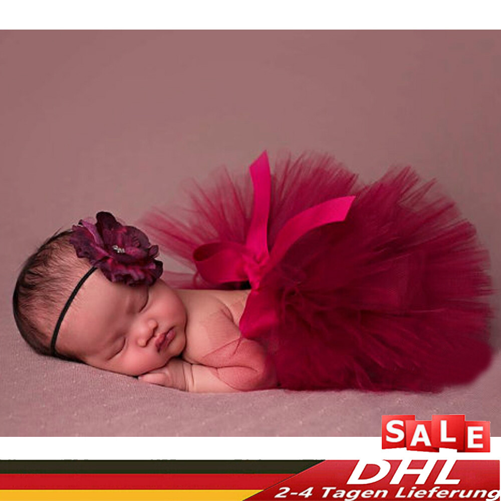 Neugeborenes Baby Mädchen Tutu Stirnband Hutband Fotografie Prop Kostüm Outfit