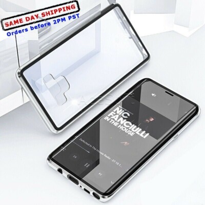 NEW Magnetic Adsorption Tempered Glass Cover Case f Samsung Galaxy Note 9 N960U